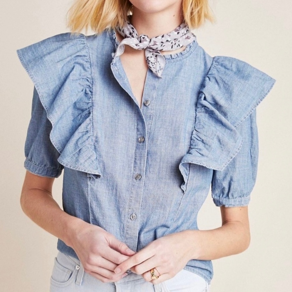 Citizens of Humanity Jolene Denim Blouse Sz XS